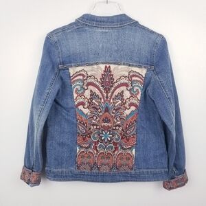 COPY - Chico's Boho Aztec Western Print Denim Jean Jacket size 4/6